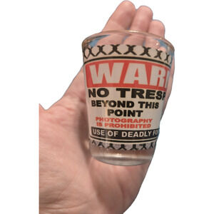 Area-51 Warning Sign Restricted Area Shot Glass red
